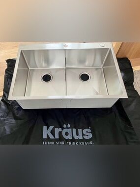 Brand New: Kraus Standard Pro 33” Dual (drop in/under mount) Sink